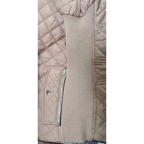 Love Tree Diamond Quilted Jacket Women’s Size M Brown Full Zip Lined Pockets - Picture 12 of 14